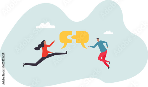 Business communication skills, explain idea, speak, tell and listen to coworkers,character for design.