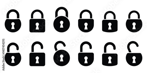 Lock icon, simple sign in flat style. Lock icon. Security padlock - locked and unlocked Icons. Simple sign in flat style.