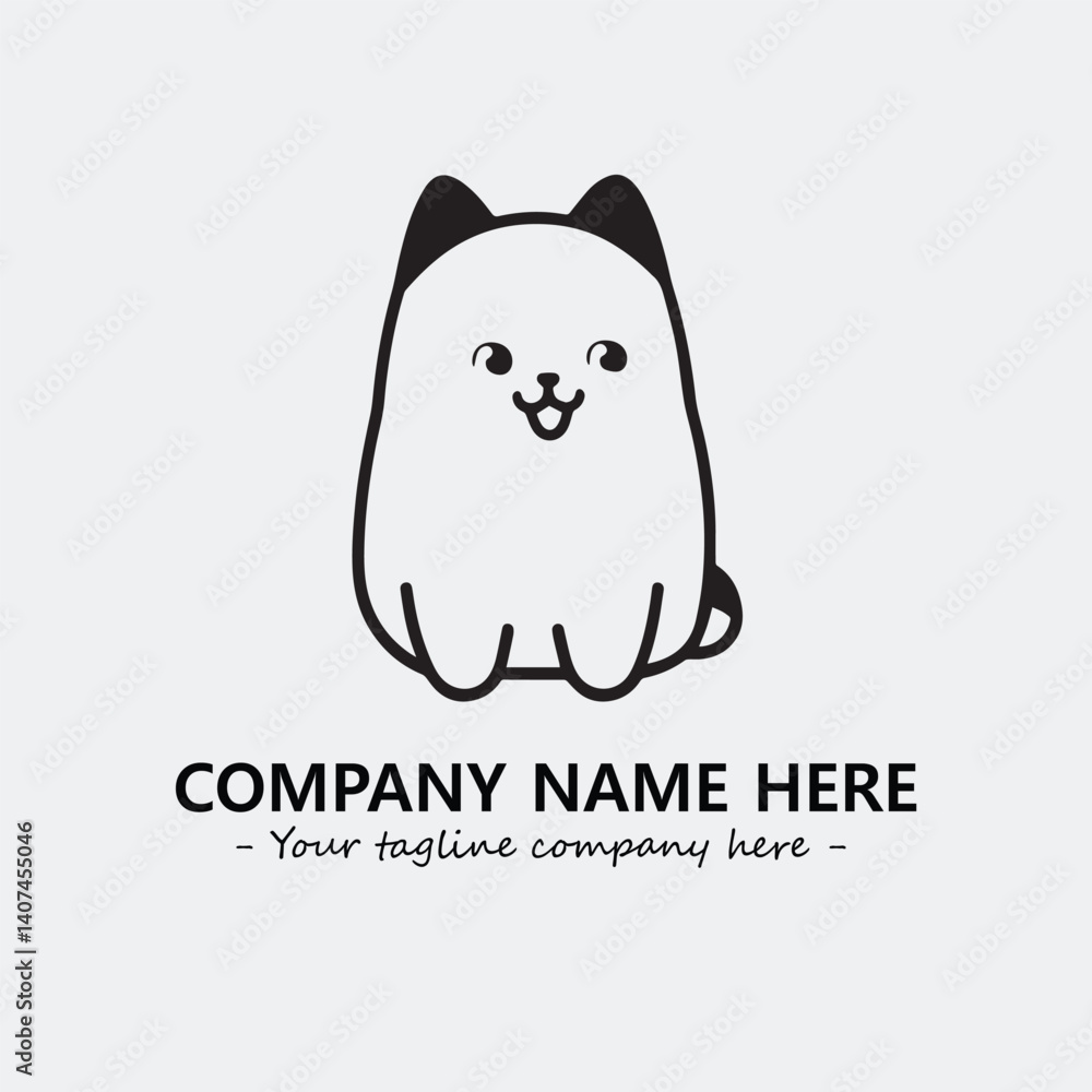 Cat illustration black and white for logo company vector image Cat illustration black and white for logo company vector image