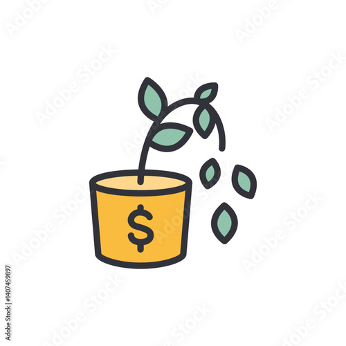 Economic crisis colored icons, minimalist vector illustration ,simple transparent graphic element .Isolated on white background