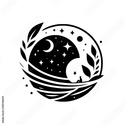 Celestial Dreamer: Minimalist Night Sky Silhouette