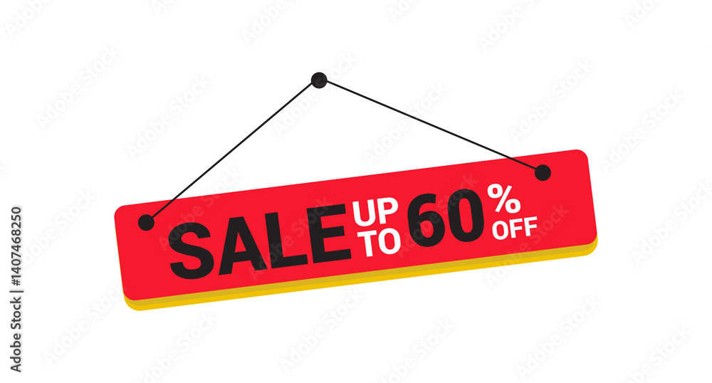 Sale 60% off banner. icon vector illustration Sale 60% off banner. icon vector illustration