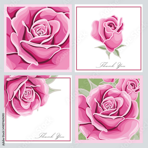 Vintage set of banners roses template. Elegant design for corporate identity, invitation, book covers. Design of background products.