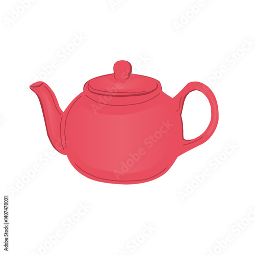 hand drawn vector illustration of teapot isolated on white background