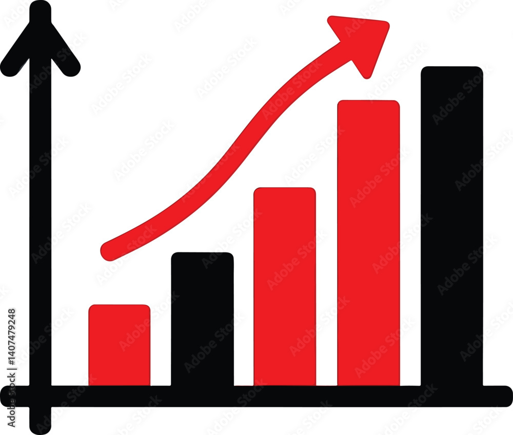 Graph going Up and Down design silhouette victor isolated on the white background. Graph going Up and Down design silhouette victor isolated on the white background.