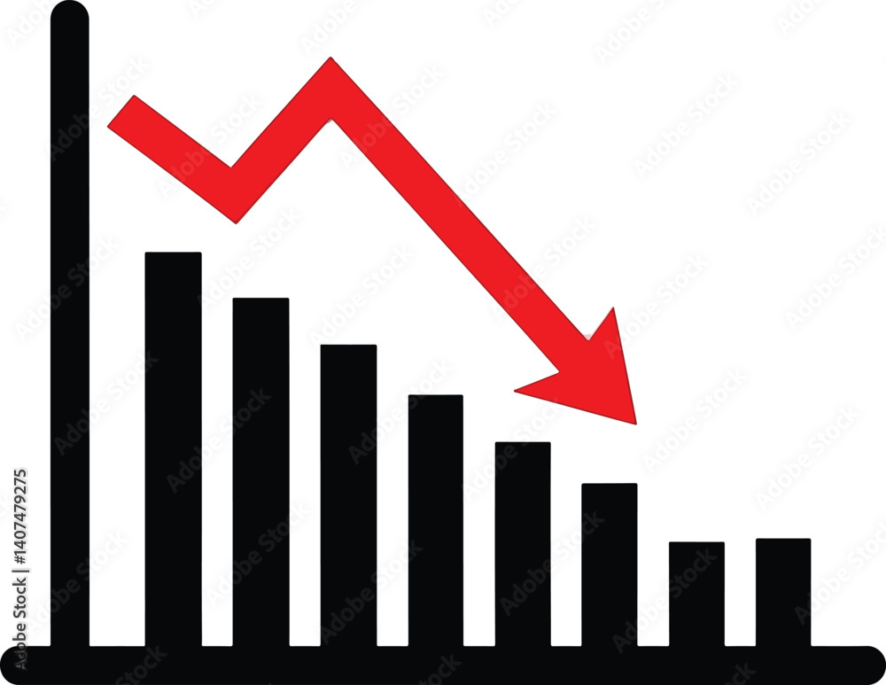 Graph going Up and Down design silhouette victor isolated on the white background. Graph going Up and Down design silhouette victor isolated on the white background.