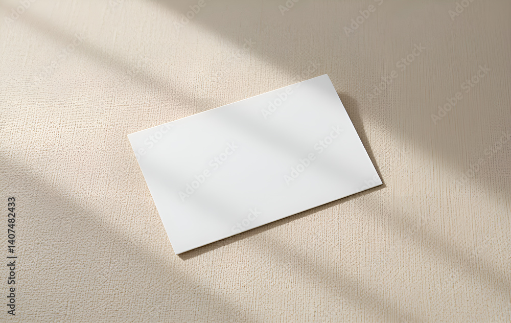 Shadowed Business Card Mockup: Empty Card with Natural Light Effect Shadowed Business Card Mockup: Empty Card with Natural Light Effect