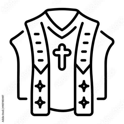 A linear style icon of church vestment 