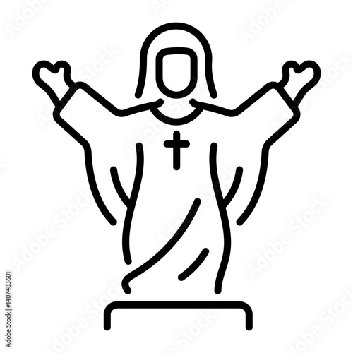 Holy resurrection icon in linear style 
