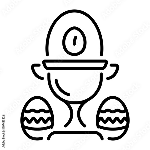 A linear style icon of an egg cup 