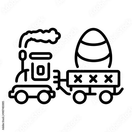 A linear style icon showing an easter train 
