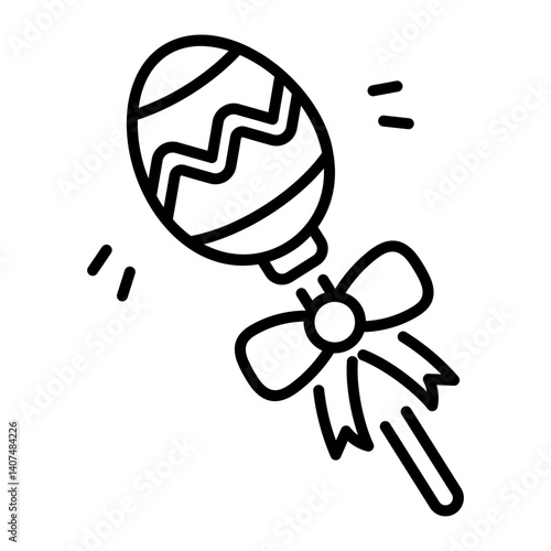 Easter lollipop icon in an outline style 