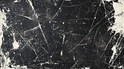 Distressed Monochrome Texture with Scratches and Grunge Edges for Digital Design