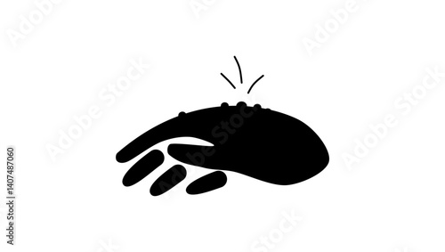 Warts symbol, black isolated silhouette