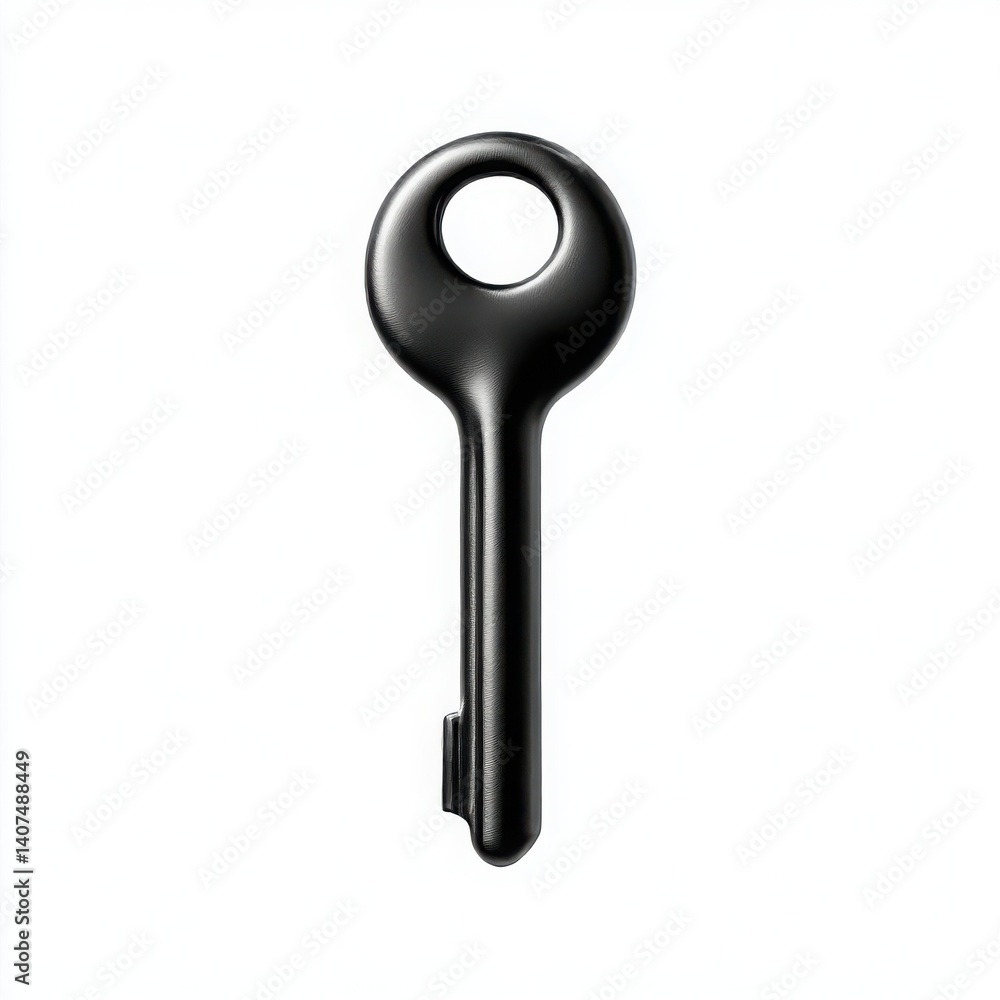 Isolated simple black key centered on white background Isolated simple black key centered on white background