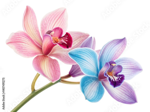 Beautiful orchids bloom vibrant colors showcasing elegance of nature artistry. These exquisite flowers captivate with their delicate petals