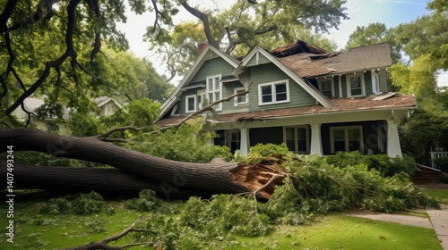 damage tree fell on house