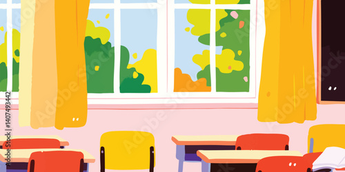 A vibrant classroom scene, ...