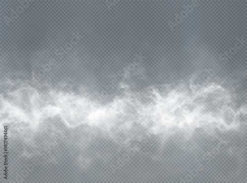 Dramatic Cloudscape Illustration — Transparent Sky with Mist, Vapour, and Atmospheric Haze for Weather, Nature, or Climate-Themed Design