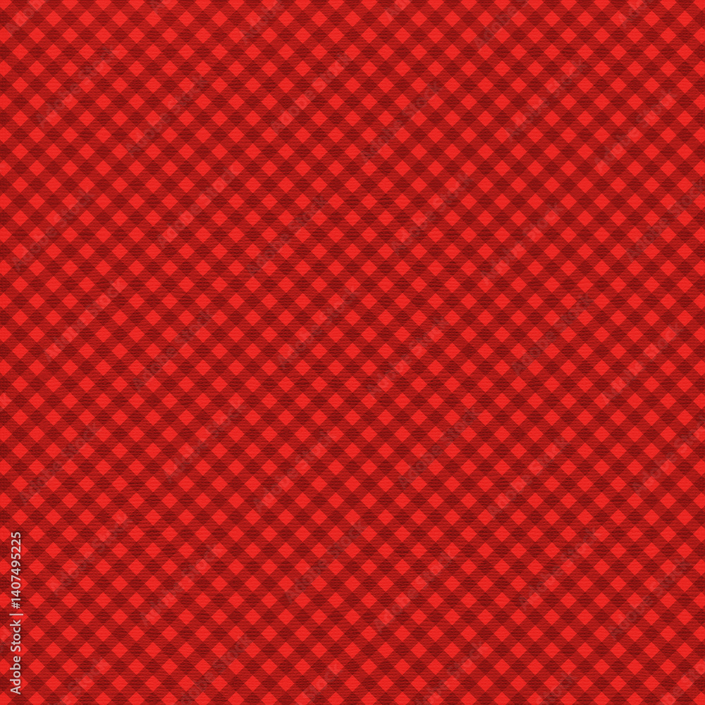 Red plaid gingham, scottish tartan texture, grid graph paper with rhombus squares pattern, picnic napkin and curtain tablecloth, vector seamless geometric checkered fabric Red plaid gingham, scottish tartan texture, grid graph paper with rhombus squares pattern, picnic napkin and curtain tablecloth, vector seamless geometric checkered fabric