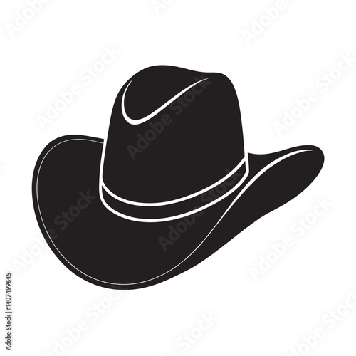 Hand drawn cowboy hat silhouette