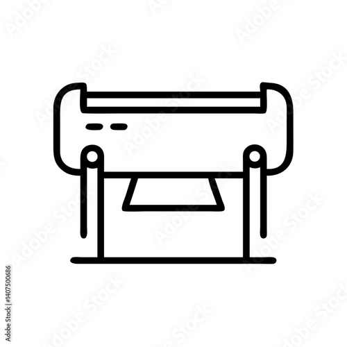 Plotter device outline illustration on a white background  