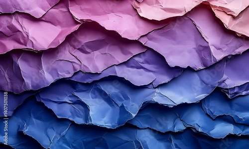 Wallpaper Mural Textured paper layers in varying shades of pink and blue Torontodigital.ca