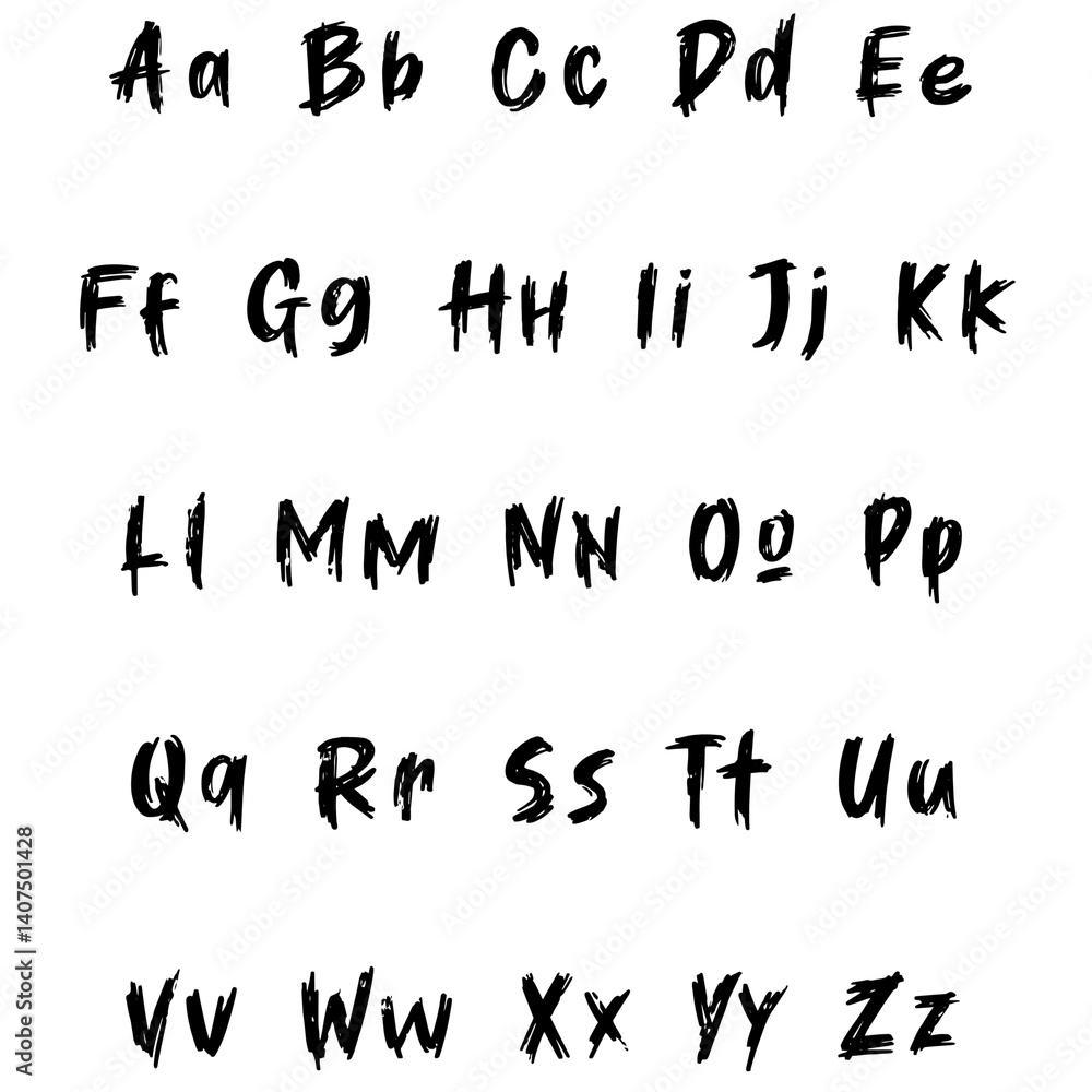 Bold Brush Stroke Font – Rough Painted Alphabet with Uppercase & Lowercase Letters for Urban Posters, Logos & DIY Projects Bold Brush Stroke Font – Rough Painted Alphabet with Uppercase & Lowercase Letters for Urban Posters, Logos & DIY Projects