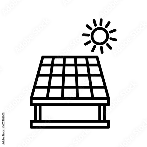Solar energy panel icon on white background