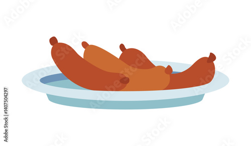 Necessary element of picnic in city park, ready-to-eat food. Cartoon vector illustration in flat style