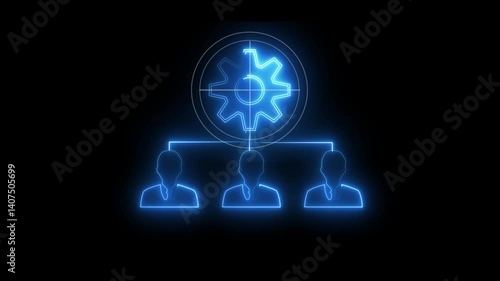 Wallpaper Mural Business efficiency concept,  a company or organization can produce as it relates to time, cost and quality. Businessman shows  neon line of resources allocation icon on virtual screen. team work idea Torontodigital.ca