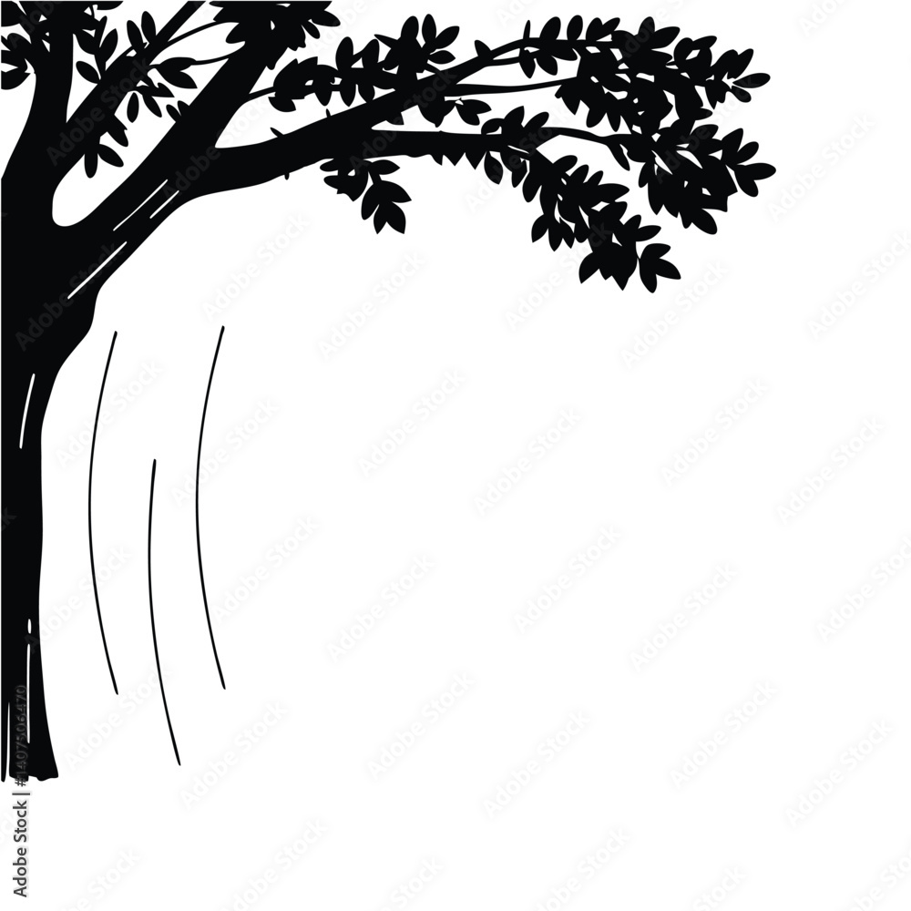 Obraz premium Lonely Tree Silhouette – Minimalist Monochrome Nature Art.