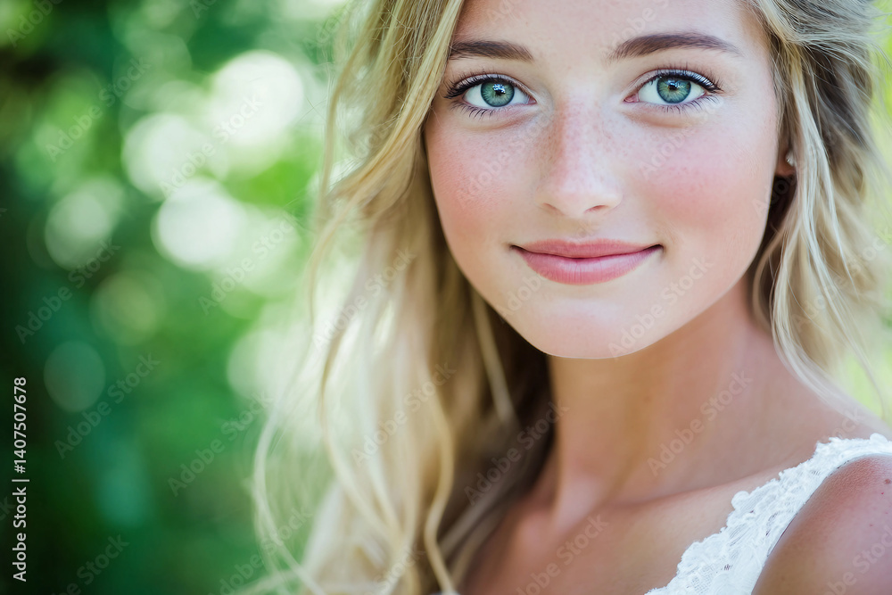 Smiling young person enjoying a spring vacation with warm lights and vibrant evening atmosphere generative AI Smiling young person enjoying a spring vacation with warm lights and vibrant evening atmosphere generative AI