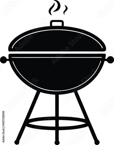 barbecue grill silhouette vector illustration, barbecue grill isolated. on white background.