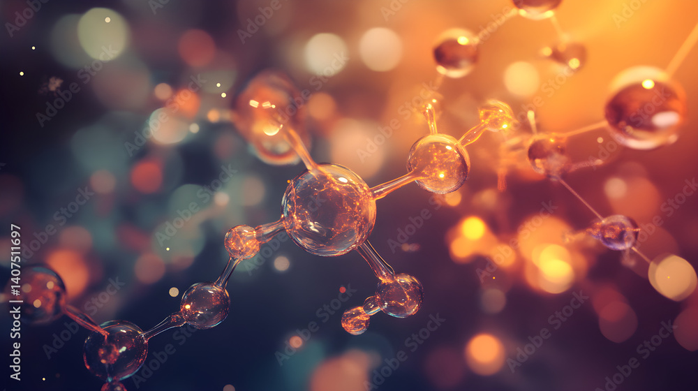 Abstract molecular structure glowing in vibrant colors Abstract molecular structure glowing in vibrant colors
