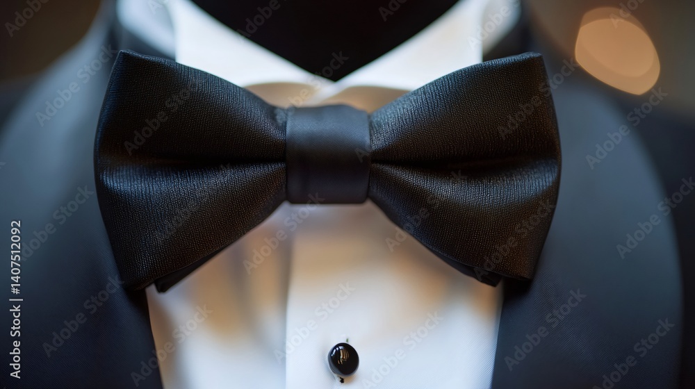 Elegant bow tie completing businessman's formal attire
