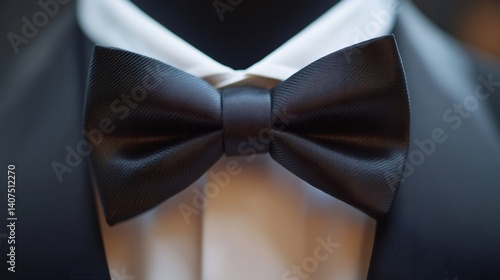 Obraz na płótnie Elegant black bow tie completing a formal outfit w salonie