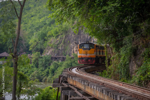The wonders of the Death Railway  crossing Kwai river have a history dating back to World War II  builted by soldier prisoners from western, Kanchanaburi Province