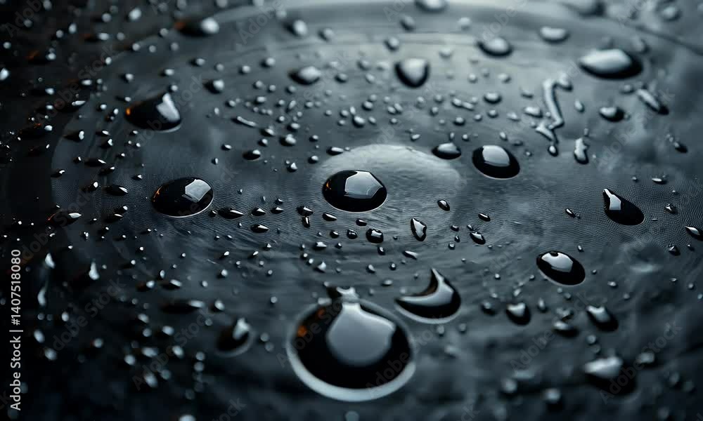 Water droplets on a dark surface Water droplets on a dark surface
