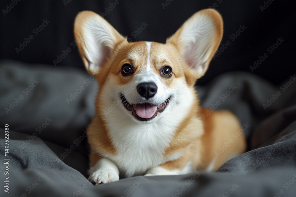 Corgi puppy with short legs and cheerful eyes Corgi puppy with short legs and cheerful eyes