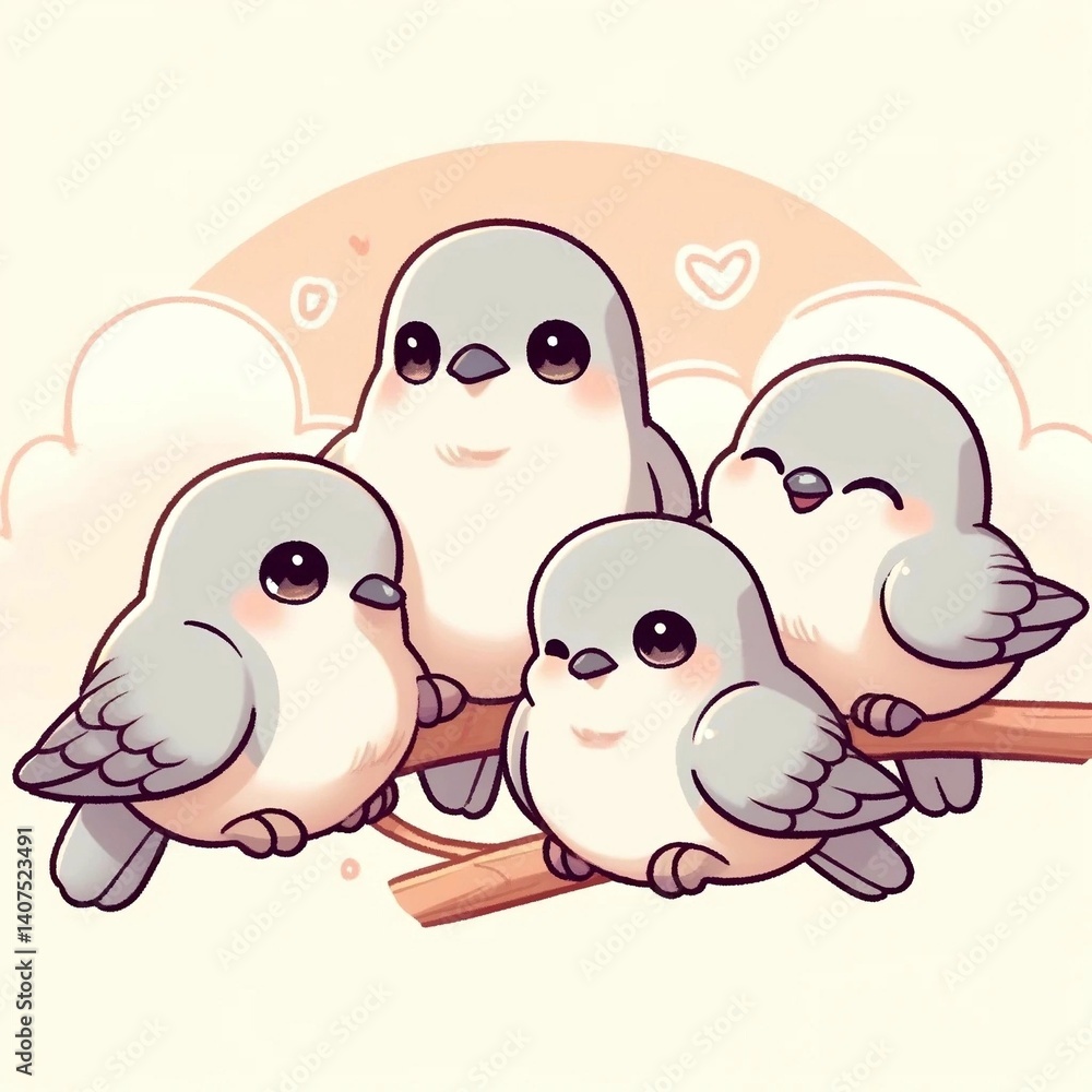 Obraz premium birds on a branch
