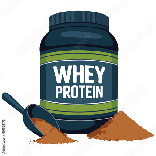whey protein sports nutrition powder isolated vector illustration on white background