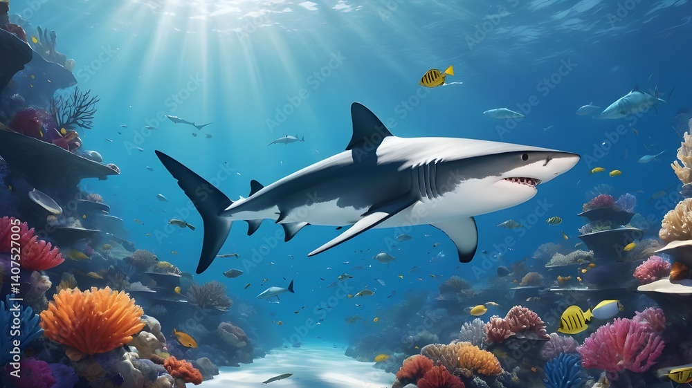 Fototapeta premium shark in the sea
