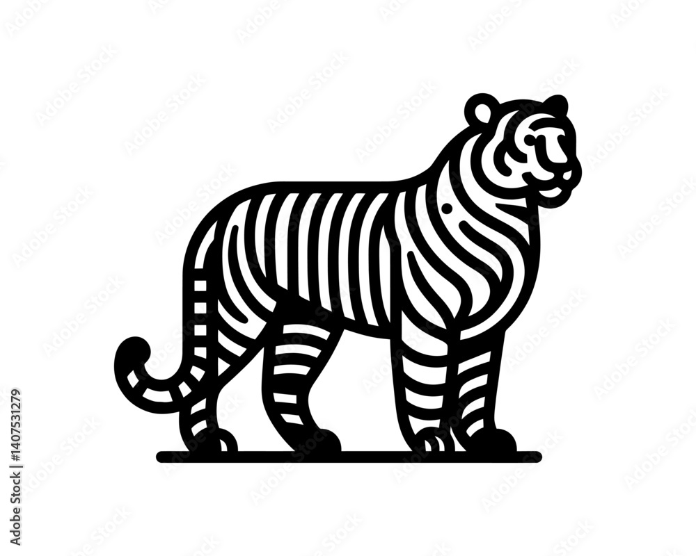 Obraz premium tiger vector illustration