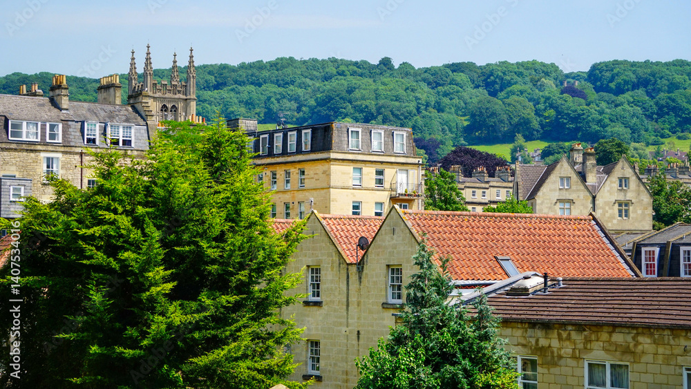 Obraz premium Rooftops in the Skyline of Bath, England 