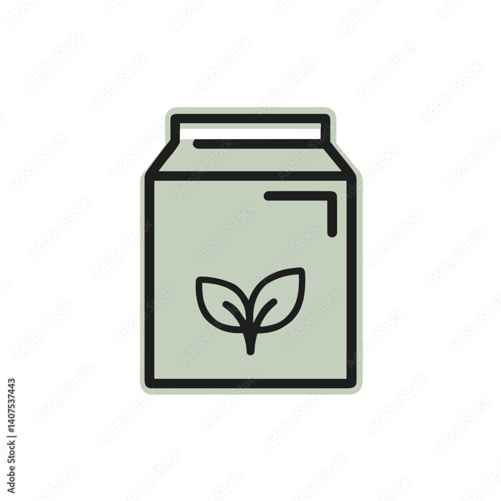 Biodegradable Packaging Design with Leaf Symbol  