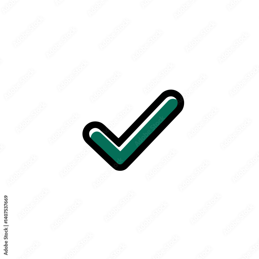 Green check mark icon on a white background Green check mark icon on a white background