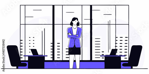 Confident Businesswoman in Modern Office Space Professional, Successful, and Empowered