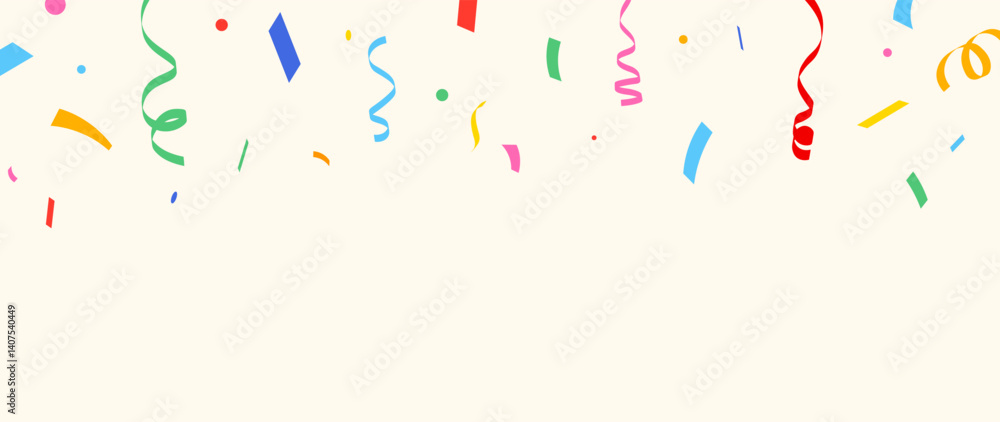 Festive Celebration Background with Colorful Confetti and Streamers, Isolated Celebration Design Template. Celebration carnival ribbons, confetti, Holiday, birthday. Festive Celebration Background with Colorful Confetti and Streamers, Isolated Celebration Design Template. Celebration carnival ribbons, confetti, Holiday, birthday.