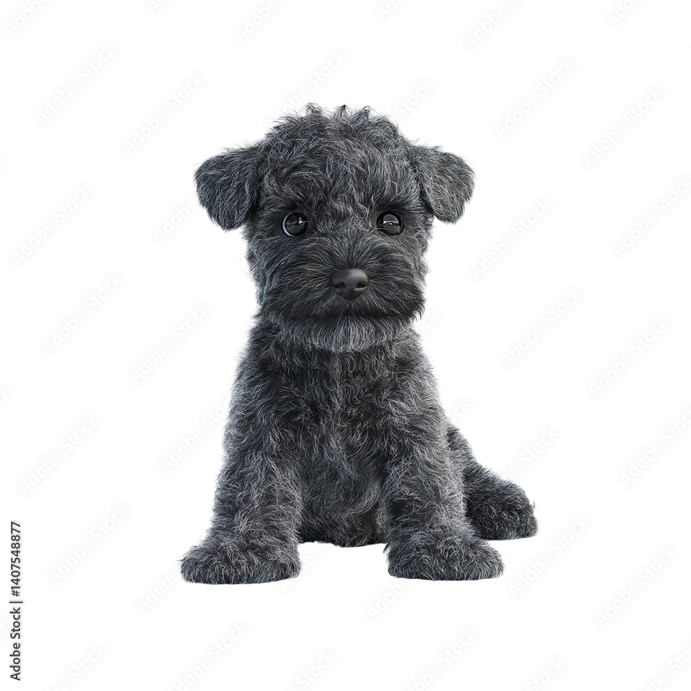Adorable Grey Puppy Sitting, Studio Shot Adorable Grey Puppy Sitting, Studio Shot